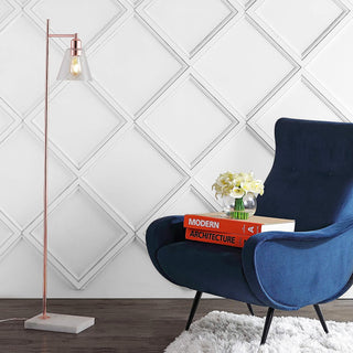 Camus 55" Modern Glam Metal/Marble LED Floor Lamp