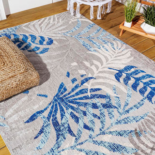 Lynx Tropics Palm Leaves Indoor/Outdoor 8' X 10' & 2' X 8' Rug And Runner Bundle