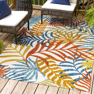 Lynx Tropics Palm Leaves Indoor/Outdoor Area Rug