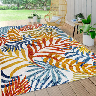 Lynx Tropics Palm Leaves Indoor/Outdoor Area Rug