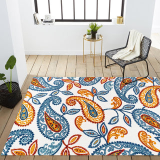 Auckland Julien Paisley High-Low Indoor/Outdoor Area Rug