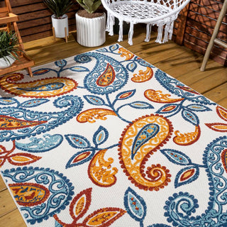 Auckland Julien Paisley High-Low Indoor/Outdoor Area Rug