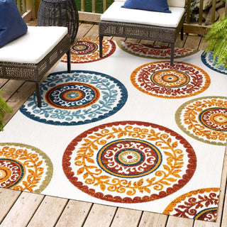 Tauranga Circus Medallion High-Low Indoor/Outdoor Area Rug