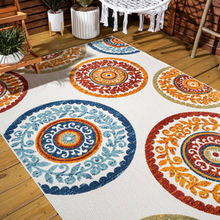 Tauranga Circus Medallion High-Low Indoor/Outdoor Area Rug