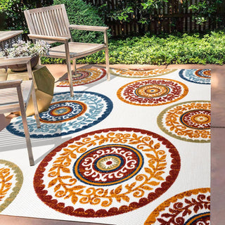 Tauranga Circus Medallion High-Low Indoor/Outdoor Area Rug