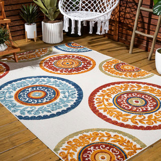 Tauranga Circus Medallion High-Low Indoor/Outdoor Area Rug