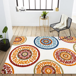 Tauranga Circus Medallion High-Low Indoor/Outdoor Area Rug