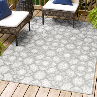 Lower Gallia Tile Trellis High-Low Area Rug