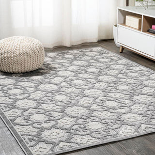 Lower Gallia Tile Trellis High-Low Area Rug