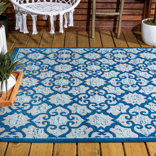 Lower Gallia Tile Trellis High-Low Area Rug