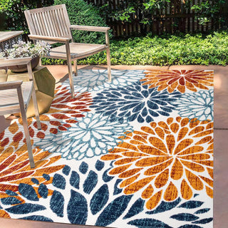 Sun crisantemo Floral Indoor/outdoor Area Rug