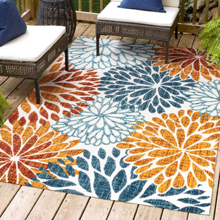 Sun crisantemo Floral Indoor/outdoor Area Rug