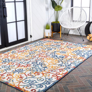 Dhairya Scroll Trellis Indoor/outdoor Area Rug