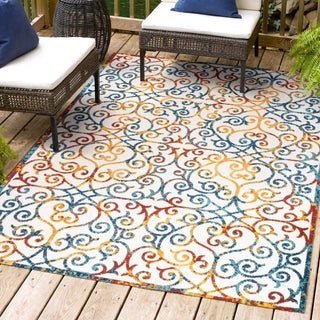 Dhairya Scroll Trellis Indoor/outdoor Area Rug