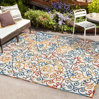 Dhairya Scroll Trellis Indoor/outdoor Area Rug