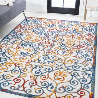 Dhairya Scroll Trellis Indoor/outdoor Area Rug