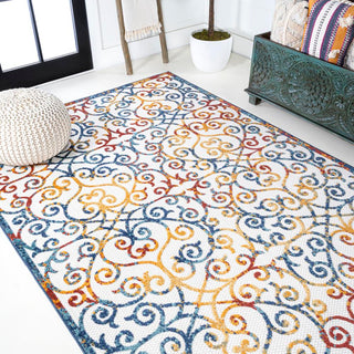 Dhairya Scroll Trellis Indoor/outdoor Area Rug