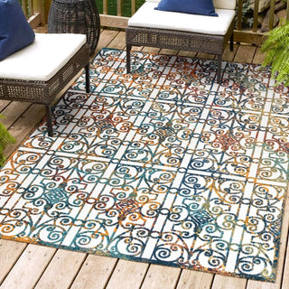 Detaraya Ornate Trellis Indoor/outdoor Area Rug