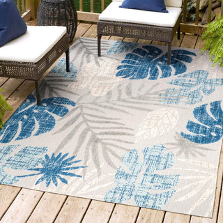 Menton tropical Leaf High-low Indoor/outdoor Area Rug