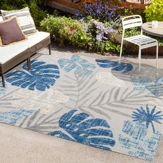 Menton tropical Leaf High-low Indoor/outdoor Area Rug