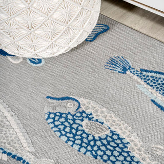 Mann modern Fish High-low Indoor/outdoor Area Rug