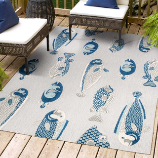 Mann modern Fish High-low Indoor/outdoor Area Rug