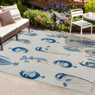 Mann modern Fish High-low Indoor/outdoor Area Rug