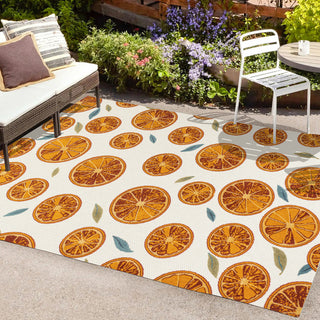 Quinn citrus Slice High-low Indoor/outdoor Area Rug