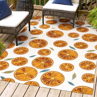 Quinn citrus Slice High-low Indoor/outdoor Area Rug