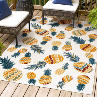 Massey bold Pineapple High-low Indoor/outdoor Area Rug