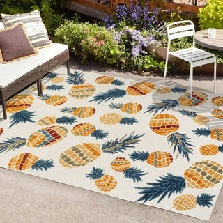 Massey bold Pineapple High-low Indoor/outdoor Area Rug