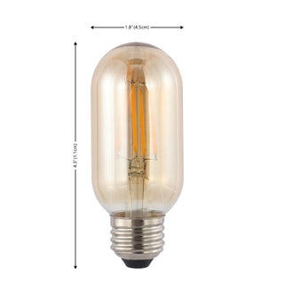 Filament Non-Dimmable T45-4W LED Edison Glass Bulbs with E26 Base