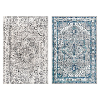 Andromeda Denia Ornate Geometric Medallion Area Rug and Morioka Modern Persian Vintage Medallion Area Rug