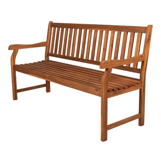 Mischa Slat-Back 600-Lbs Support Acacia Wood Outdoor Garden Patio Bench