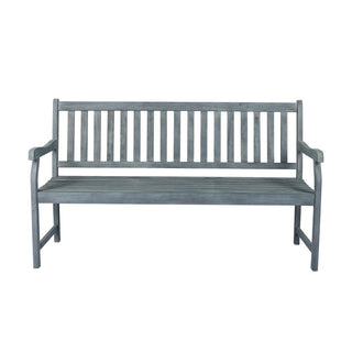 Mischa Slat-Back 600-Lbs Support Acacia Wood Outdoor Garden Patio Bench