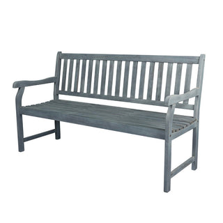 Mischa Slat-Back 600-Lbs Support Acacia Wood Outdoor Garden Patio Bench