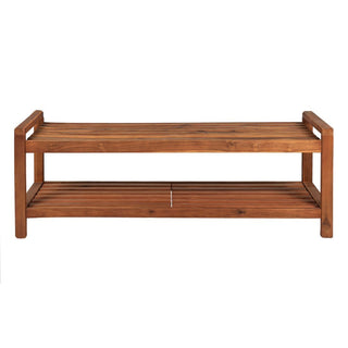 Walker 50.8" 3-Seat Mid-Century Modern 600-Lbs Support Acacia Wood Slat Outdoor Garden Patio Bench