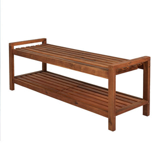 Walker 50.8" 3-Seat Mid-Century Modern 600-Lbs Support Acacia Wood Slat Outdoor Garden Patio Bench