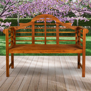 Wooden Arched 600-Lbs Support Acacia Wood Outdoor Garden Patio Bench