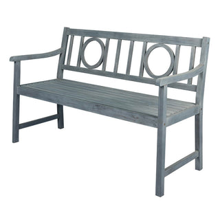 Dhirz Circle-Back 600-Lbs Support Acacia Wood Outdoor Garden Patio Bench