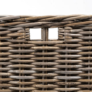 Yael Coastal Hand-Woven "STORAGE" Rattan Basket with Wheels and Handles