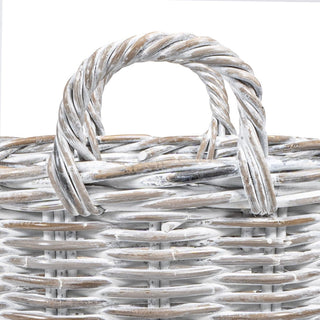 Arbour Rustic Hand-Woven Rattan Nesting Baskets with Wheels and Handles