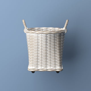 Arbour Rustic Hand-Woven Rattan Nesting Baskets with Wheels and Handles