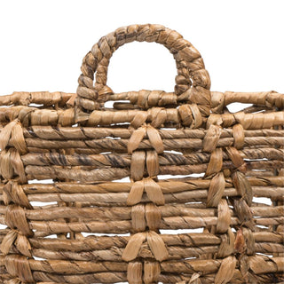 Laurel Bohemian Hand-Woven Abaca Basket with Handles