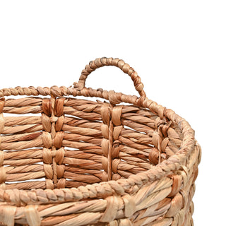 Laurel Bohemian Hand-Woven Abaca Basket with Handles