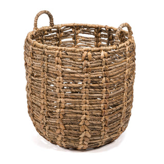 Laurel Bohemian Hand-Woven Abaca Basket with Handles