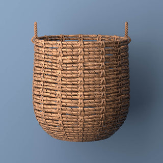 Laurel Bohemian Hand-Woven Abaca Basket with Handles