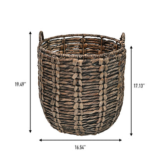 Laurel Bohemian Hand-Woven Abaca Basket with Handles