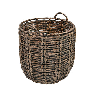 Laurel Bohemian Hand-Woven Abaca Basket with Handles