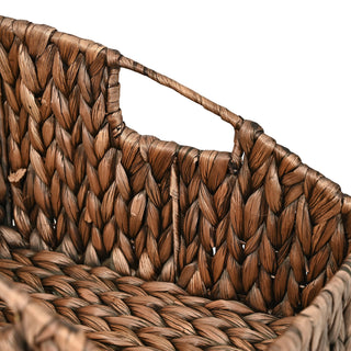 Havanah Southwestern Hand-Woven Hyacinth Slanted Nesting Baskets with Handles